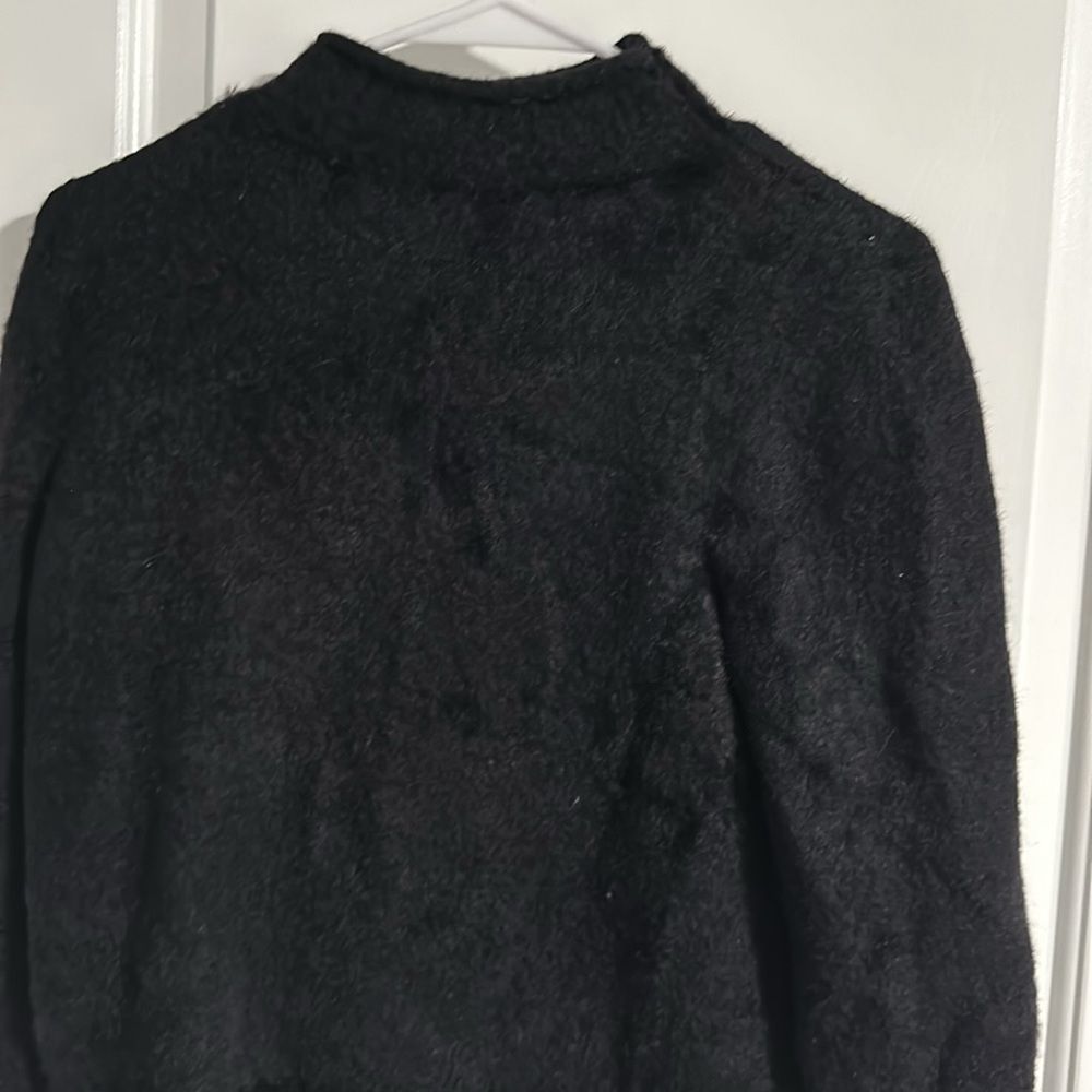 Fuzzy Mock Turtleneck Pullover Sweater - Picture 3 of 4